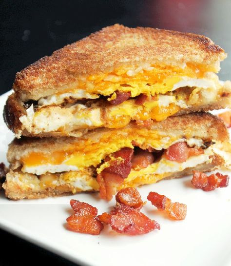 Bacon Egg and Cheese Grilled Cheese Sandwich - Creole Contessa Bacon Egg And Cheese Sandwich, Air Fryer Recipes Breakfast, Egg And Cheese Sandwich, Bacon Sandwich, Bacon And Eggs, Bacon Egg And Cheese, Toast Sandwich, Egg And Cheese, Best Bacon