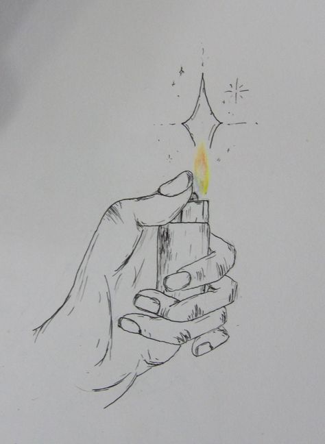 Lighter Art Drawing, Lighter Hand Reference, Hand Holding Lighter Drawing Reference, Lighting A Ciggerate Drawing, Lighter Aesthetic Drawing, Holding Lighter Reference Drawing, Ciggerate Sketches, Lighters Drawing, A Lighter Drawing