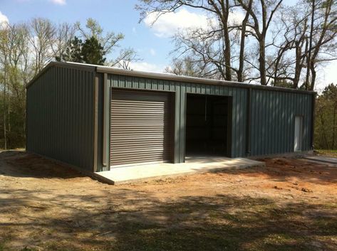 SIMPSON Steel Building 30x50 Garage Storage Kit Shop Metal Building · $12,626.00 Shop Building Ideas, Residential Steel Buildings, Steel Garage Buildings, Metal Garage Buildings, Metal Shop Building, Metal Building Kits, Morton Building, Metal Building Home, Steel Barns