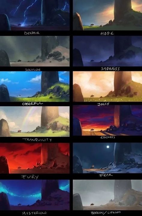 Concept Art Tutorial, Affinity Photo, Landscape Concept, Digital Painting Tutorials, Fantasy Art Landscapes, Trik Fotografi, Color Studies, Cinematic Photography, Environment Design