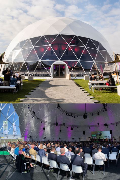 Cheap Gazebo, Car Showroom Design, Mountain Architecture, Dome Building, Geodesic Dome Homes, Dome Structure, Tensile Structures, Event Solutions, Tent Design