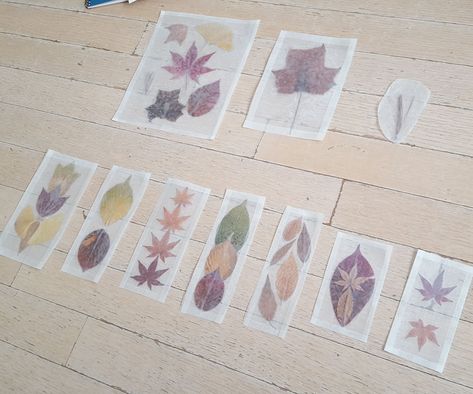 Pressed Flower Art Diy, Wax Paper Crafts, Paper Origami Flowers, Leaf Bookmark, Leaf Projects, Pressed Flower Crafts, Fall Art Projects, Diy Wax, Paper Press