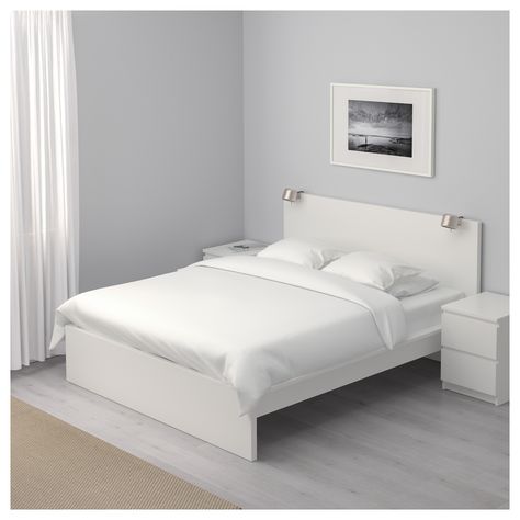 IKEA MALM White, Leirsund Bed frame, high Malm Bed Storage, Ikea Malm White, White Queen Bed Frame, Bed Frame High, Ikea Bed Frames, High Bed Frame, Malm Bed Frame, Ikea Malm Bed, Double King Size Bed