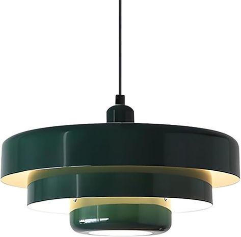 Qepeety Nordic Pendant Light, Mid Century Modern Pendant Light Fixtures, 3-Layer Design, 13.8 inch Green Metal Shade, Green Chandelier Ceiling Light for Living Room, Hallway, 1-Light - Amazon.com Hallway Green, Amazon Lighting, Mid Century Modern Kitchen Remodel, Farmhouse Kitchen Light Fixtures, Mid Century Modern Light Fixtures, Light Mid Century Modern, Green Chandelier, Dining Table Kitchen Island, Mid Century Ceiling Light