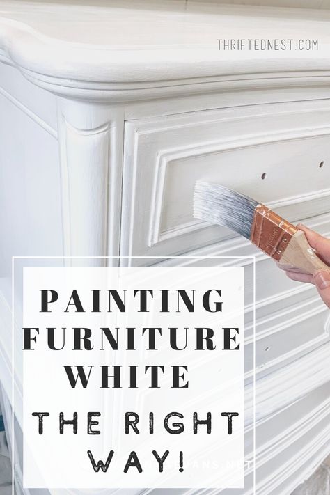 Painting Furniture White, Paint Furniture White, Update Old Furniture, Paint Dresser Diy, White Painted Dressers, Painting Old Furniture, Dresser Refinish, Classy Furniture, Dresser White