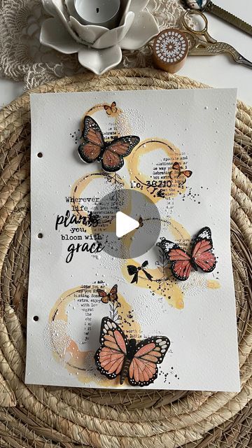 LoveForPaperGoodies on Instagram: "~circles and butterflies~ Today I chose circles and butterflies in this, again, very simple page in my art journal. I like this distress colour, it reminds me of something I haven’t seen in a while… do you know what it is? 🤗 #art#artjournal#journal#create#creative#mixedmedia#journalling#sunday#happypplace#sun" Circle Journal Ideas, Choose Me, Art Journal, Gifts, Art