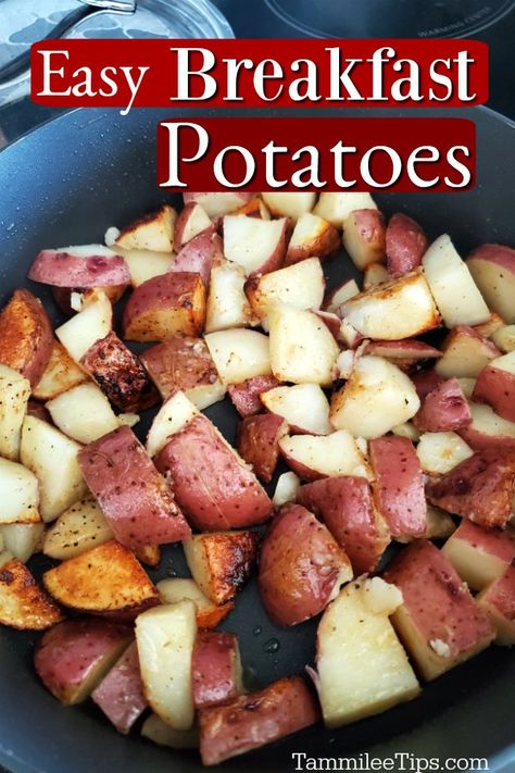 Red Potatoes Breakfast Recipes, Red Potatoes For Breakfast, Breakfast Red Potatoes, Red Breakfast Potatoes, Quick Breakfast Potatoes, Easy Breakfast Skillet, Fried Red Potatoes, Red Breakfast, Breakfast Potatoes Recipe