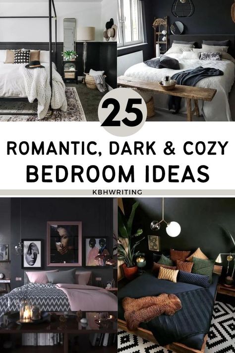 25+ Romantic Dark & Cozy Bedroom Ideas Sophisticated Feminine Bedroom, Dark Bedroom Ideas Luxury, Dark Red Bedroom Ideas, Dark Cozy Bedroom Ideas Romantic, Black And Rust Bedroom, Rust Bedroom, Dark Bedroom Decor, Feminine Bedroom Design, Dark Romantic Bedroom