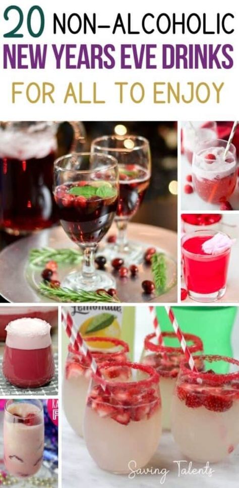 New Years Mixed Drinks, Non Alcoholic Drinks New Years, Strawberry Mocktail Recipe, Nye Drinks, Punch Recipes For Kids, Sherbet Punch Recipes, Tailgate Treats, Drinks For Kids, New Years Eve Drinks