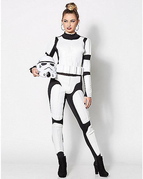 Adult Sexy Stormtrooper Costume - Star Wars - Spencer's Storm Trooper Costume Women, Diy Storm Trooper Costume, Star Wars Halloween Costumes Women, Stormtrooper Costume, Star Wars Girl, Storm Costume, Costume Carnevale, Helmet Template, Disfraz Star Wars