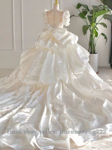 (eBay) Find many great new & used options and get the best deals for French On The Run Princess Light Wedding Dress Satin Senior Dress With Lrge Trai at the best online prices at eBay! Free shipping for many products! Light Wedding Dresses, Wedding Dresses Long Sleeve, Affordable Outfits, Plus Size Wedding Dresses, Fairy Tale Wedding Dress, Pretty Wedding Dresses, Princess Wedding Dress, Dream Wedding Ideas Dresses, Wedding Dresses Satin