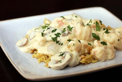 This is a top-rated recipe for shrimp Newburg with a rich, creamy sauce. Serve this delicious shrimp on rice, puff pastry shells, or toast points. Seafood Newburg Recipe, Shrimp Newburg, Seafood Newburg, Puff Pastry Shells, Boys Food, Seafood Bisque, Shrimp Dishes, How To Cook Shrimp, Fish Dishes