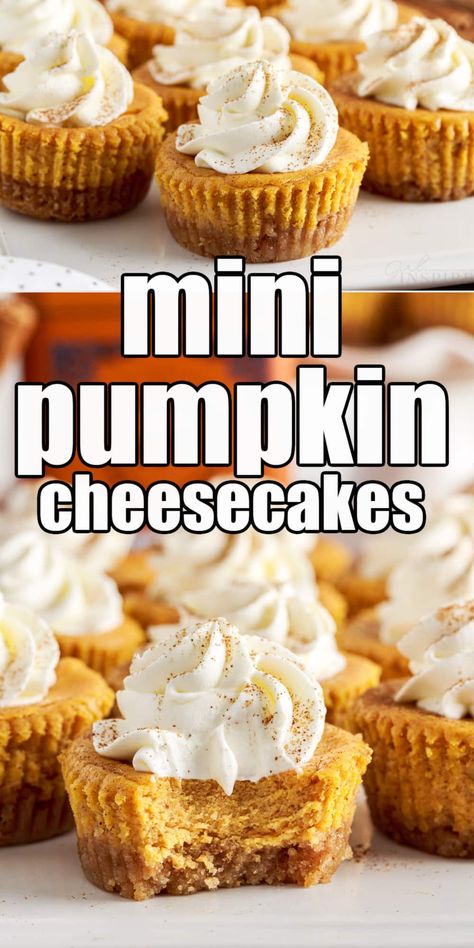 Pumpkin Cheesecake Bites Easy, Pumpkin Cheesecakes Mini, Mini Pumpkin Cheesecake Recipes Easy, Pumpkin Pie Mini Cheesecakes, Mini Cheesecakes Pumpkin, Mini Pumpkin Desserts Easy, Pumpkin Spice Mini Cheesecakes, Pumpkin Cheesecake Tarts Mini, Mini Pumpkin Pie Cheesecake Recipe