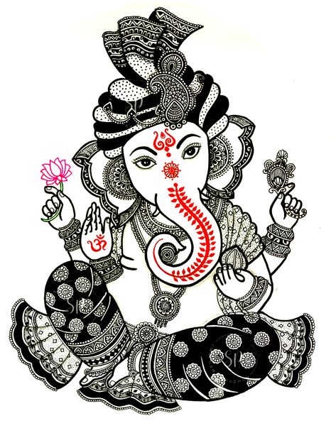 Mandala Ganesha Art, Ganesha Drawing Mandala, Lord Ganesha Mandala Art, Ganesha Mandala Art, Ganapati Bappa Morya, Ganesha Mandala, Ganesha Art Illustration, Abstract Art Lesson, God Painting