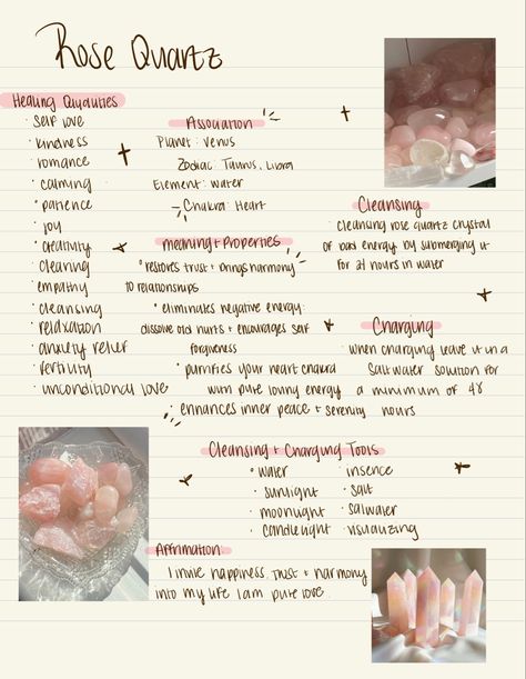 Rose Quartz Benefits, Rose Quartz Meaning, Crystal Care, Quarts Crystal, Rose Quartz Healing, Chakra Affirmations, Grimoire Book, Crystal Aesthetic, Cleansing Crystals