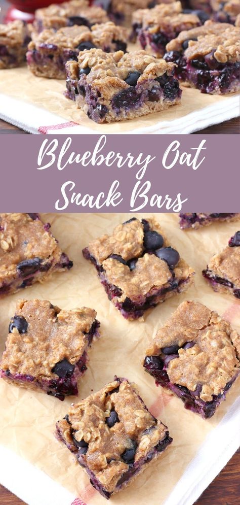 These healthy Blueberry Oat Snacks bars are filled with two cups of fresh blueberries and warm cinnamon flavor! #blueberries Healthy Recipes With Frozen Blueberries, Blueberry Oat Bars Healthy, Fun Oatmeal Recipes, Blueberry Toddler Recipes, Blueberry Recipes Easy 4 Ingredients, Oat Bars For Toddlers, Healthy Blueberry Bars, Things To Make With Blueberries, Filling Snacks For Kids