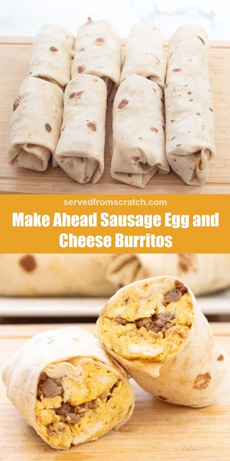 Our latest grab-n-go breakfast is hearty, delicious, and perfect to make ahead for meal prep. These Sausage Egg and Cheese Breakfast Burritos will make those busy weekday mornings a breeze and fuel you all day! Bulk Sausage Recipes Breakfast, Easy Breakfast Sandwiches To Freeze, Make Ahead Grab And Go Meals, Breakfast Burrito Make Ahead, Sausage Egg And Cheese Wrap, How To Freeze Breakfast Burritos, Freezer Make Ahead Breakfast, Pre Made Breakfast Burritos, Easy Breakfast Burritos For A Crowd