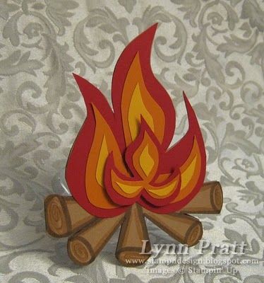 Bonfire Card - Free Template - This would be great for a summer party invite Paper Fire, Camping Party, Camping Theme, Punch Art, Scrapbook Embellishments, Paper Cut, Teaching English, Bulletin Boards, Campfire