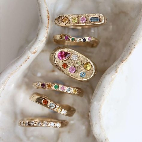 Eliou Jewellery, Gold Gem Rings, Just To Say Hello, Asymmetrical Jewelry, Rings Colorful, Gem Rings, Colorful Ring, Cute Engagement Rings, Making Jewellery