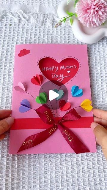 Diy Mother's Day, Greeting Card Handmade, Mother's Day Greeting Cards, Mother's Day Diy, Card Handmade, A Love, Handmade Crafts, Greeting Card, Mother's Day