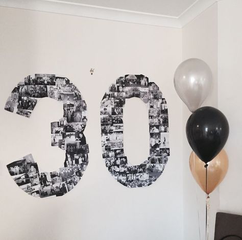 30th Birthday Photo Decorations, 30th Birthday Photo Display, 1st And 30th Birthday Party, 30 Man Birthday Party, 30 Mens Birthday Party, 30 Photo Collage, Birthday Decorations 30 Years, Modern 30th Birthday Party, Birthday Theme For 30th Birthday