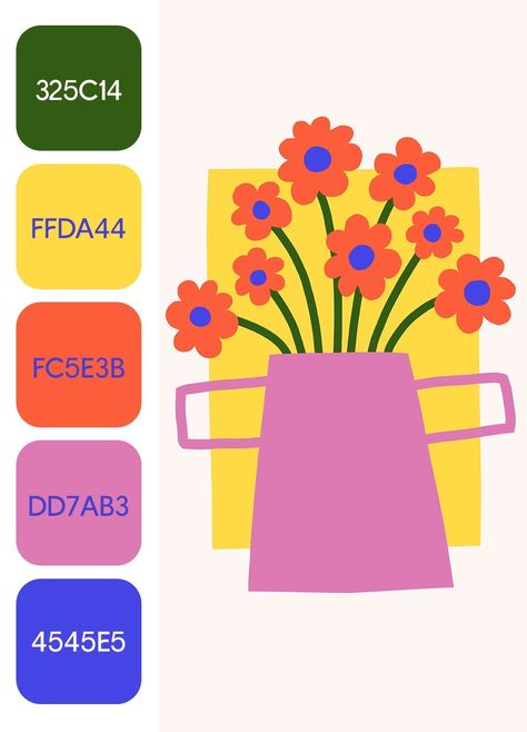 Trendy color palette. Bright color palette with hex codes. Summer colors. Palette colour schemes allinoneplanner #paperplannerclub #yearplanner⭕ Vibrant Color Palette Bright Colours, Cmyk Color Palette, Palette Colour Schemes, Color Palette With Hex Codes, Trendy Color Palette, Bright Color Palette, Minimal Color Palette, Adobe Illustrator Design, Bold Color Schemes