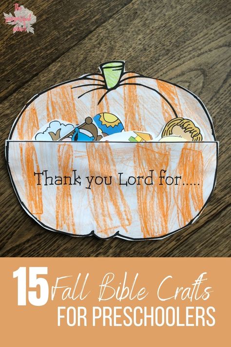 Easy Fall Craft Preschool, Thankful Pumpkin Craft For Kids, Sunday School Thankful Craft, November Church Crafts For Kids, Thanksgiving Church Lessons For Kids, Fall Craft Ideas For Kids Church, Thankful Pumpkin Craft, Thankful For Jesus Craft, God Provides Craft