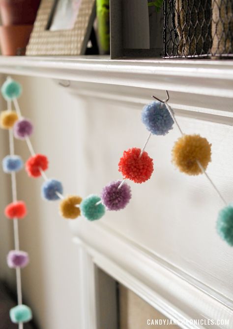 Easter Pom Pom Garland is a simple DIY craft using yarn that you can make this weekend. It'll add a little cheer to your holiday decor or even add a sweet pop of colour, now that spring has sprung, to your home. Easter Crafts For Adults Diy, Easy Easter Crafts For Adults, Crafts For Adults Diy, Diy Frühling, Easter Crafts For Adults, Easter Garland, Diy Pom Pom, Pom Garland, Easy Easter Crafts