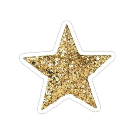 Gold Glitter Star Sticker by michaelsonc coll Gold Stars Aesthetic, Stickers On Laptop, Golden Stickers, Sticker Design Ideas, Gold Star Stickers, Stickers Transparent, Stickers Collage, Stars Gold, Gold Glitter Stars