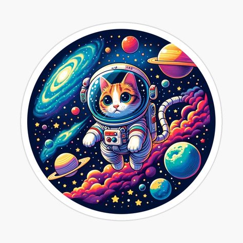 Get my art printed on awesome products. Support me at Redbubble #RBandME: https://www.redbubble.com/i/sticker/untitled-by-untitled/159553110.EJUG5?asc=u Cute Space Stickers, Kids Science Lab, Astronaut Cat Doodle, Cat Astronaut, Astronaut Sticker, Cats In Space Art, Silhouette Vinyl, Space Cat, Cat Stickers