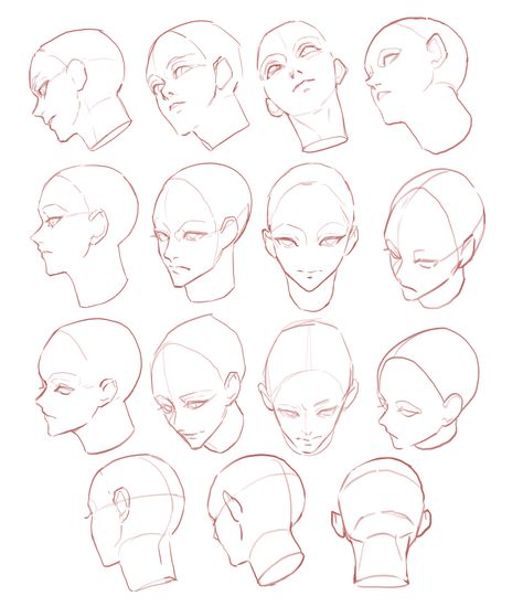 Perspective Head, Side Face Drawing, Head Studies, Male Face Drawing, Face Angles, Profile Drawing, 얼굴 드로잉, Body Drawing Tutorial, Face Drawing Reference