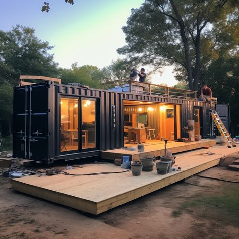 Transforming a 40-Foot Container1 Shipping Container Home Addition, Interior Shipping Container Homes, Shipping Container Cabin Ideas, Container Home Floor Plans 40 Foot, Container Home Foundation, 1 Container House Design, 2 Bedroom 40 Ft Container Home Floor Plans, 40 Foot Container Home, Backyard Shipping Container Ideas