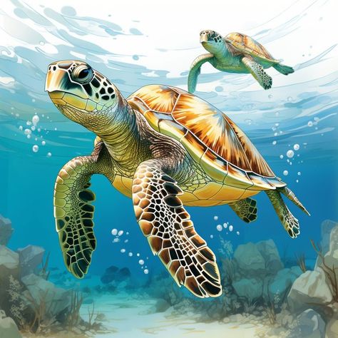 "Sea Turtle Watercolor" image by Circe Denyer https://www.publicdomainpictures.net/en/view-image.php?image=531351&picture=sea-turtle-watercolor #freeimage #sea #turtle #watercolor #publicdomain #CC0 Sea Turtle Images, Pictures Of Turtles, Sea Turtle Pictures, Sea Turtle Watercolor, Sea Turtle Painting, Turtle Images, Turtle Watercolor, Sea Turtle Art, Turtle Tattoo