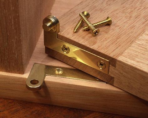 Brusso Offset Pivot Cabinet Hinges - All sizes are available in both Stainless steel and Brass. Jewelry Box Hardware, Pivot Hinge, Furniture Hinges, Joinery Design, Cabinet Latch, Small Hinges, Hinges For Cabinets, Cabinet Hinges, Window Handles