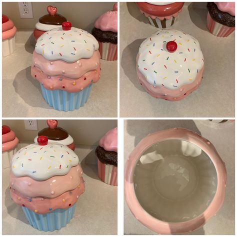 Cupcake Jars, Cupcake Cookie Jar, Cupcake Jar, Whimsical Pottery, Cupcake In A Jar, Cupcake Cookie, Paper Crafts Magazine, Valentine Day Cupcakes, Jars With Lids