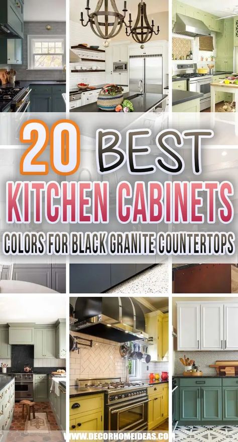 Cabinets That Go With Black Granite, Kitchen Cabinet Color Ideas For Black Countertops, Kitchen Cabinet With Black Granite, Kitchen Cupboards With Black Granite, Small Kitchen With Dark Countertops, Kitchen Cabinet Colors For Black Countertops, Black Countertops Tan Cabinets, Black Countertops Two Tone Cabinets, Black Countertops With Colored Cabinets