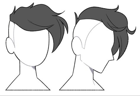 Slick Back Hair Reference, How To Draw Neck, Short Hair Styles Drawing, Villain Drawing Reference, Scared Drawing Reference, Cartoon Hair Reference, Hair Styles Drawing Reference, Fluffy Hair Drawing Reference, Best Haircuts Women