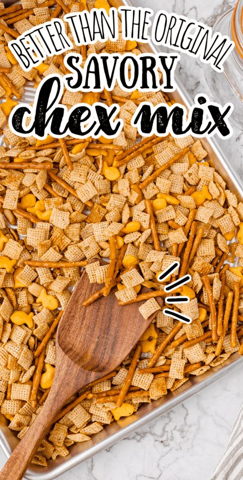 Original Chex Mix Recipes, Chex Mix Seasoning, Savory Chex Mix Recipes, Savory Chex, Savory Chex Mix, Homemade Chex Mix Recipe, Ranch Chex Mix, Chex Mix Original, Chex Mix Recipes Original