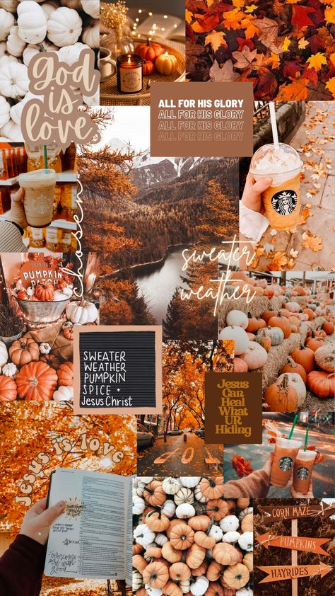 Fall Collage Aesthetic Wallpaper, Natal, Christmas Fall Wallpaper, Aesthetic Cute Fall Wallpaper, Cute Iphone Wallpaper Halloween, Fall Wallpaper Aesthetic Brown, Cute Halloween Wallpaper Collage, Fall Collages Wallpaper, Cute Autumn Wallpaper Aesthetic