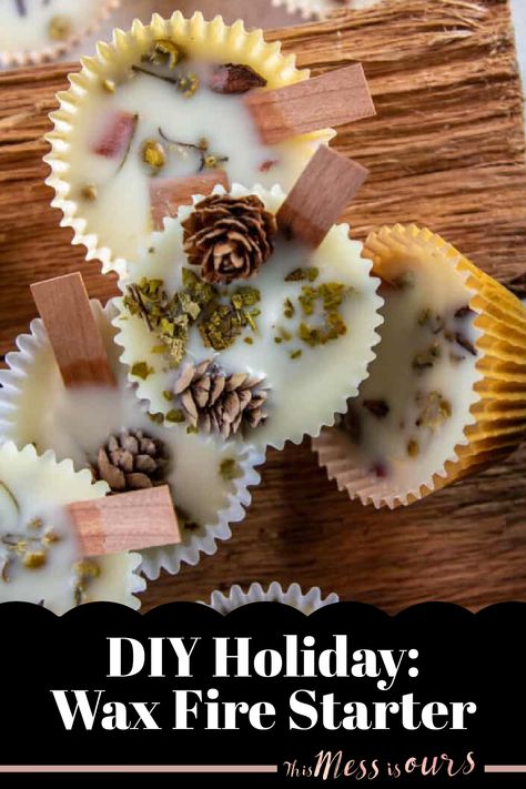 In our home, the holiday season means roaring fires in our wood-burning fireplace for Christmas and festive S'mores by the fire pit outside with Hot Chocolate. Building a great fire is an art form that starts with having the right supplies like our DIY Wax Fire Starters. #holidaygift #diyholiday #firestarter #thismessisours Sawdust Fire Starters, Chocolate Building, Wax Fire Starters, Firestarters Diy, Fireplace For Christmas, Homemade Fire Starters, Pinecone Fire Starters, Fire Starters Diy, Mini Pine Cones