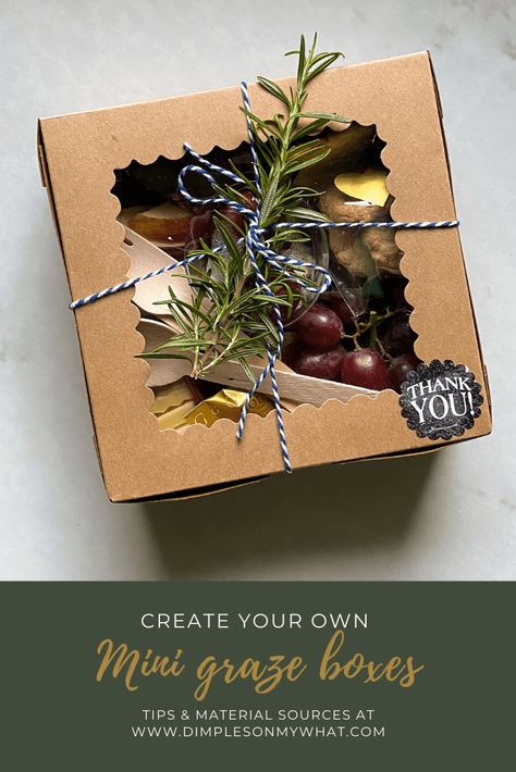 You can create gifts and more with these individual graze boxes. The mini charcuterie boxes are affordable and I'm telling where to get your supplies and tip for assembling them enmass. Individual Food Boxes, Holiday Graze Box Ideas, Graze Gift Boxes, Box Charcuterie Board Ideas, Box Lunch Ideas For Party, Individual Mini Charcuterie Box Ideas, Gifting A Charcuterie Board, Charcuterie Boxes Individual, Mini Charturie Boards