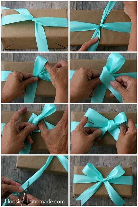 How To Tie A Bow Step By Step, How To Tie A Bow On A Gift, Tie Ribbon On Gift, How To Tie A Bow With Ribbon For A Gift, Tie A Gift Bow, How To Tie A Bow, Professional Gift Ideas, Bows For Presents, Types Of Bows