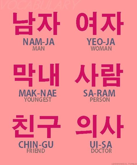 Korean words and phrases.. Korean Slang, Learning Korean Grammar, Learn Basic Korean, Bahasa China, Learn Korean Alphabet, Easy Korean Words, Materi Bahasa Jepang, Learn Hangul, Learn Korea