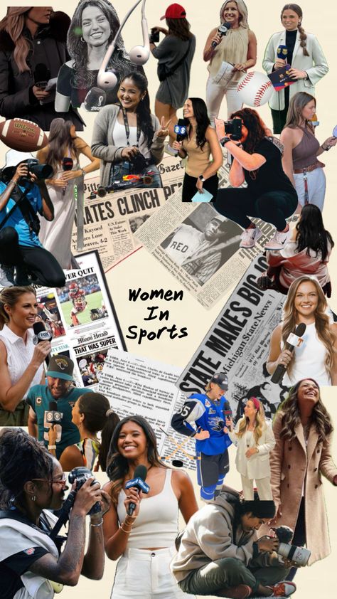 #womeninsports #women #sports #hockey #football #baseball #F1 #dreamjob Sport Management Career, Sports Videography, Football Marketing, Journalism Major, Female News Anchors, Journalism Career, Women In Sports, My Future Job, College Motivation