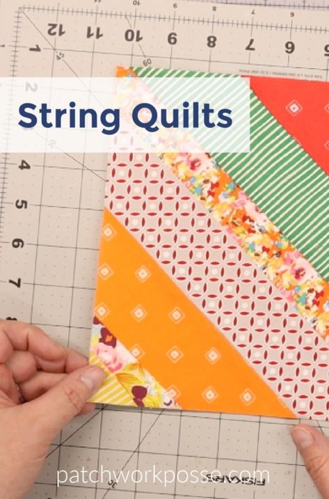 How to Make a String Quilt - Quick, Easy and Beautiful 2 2 Inch Strip Quilt Patterns, 2.5 Strip Quilt Patterns Free, String Quilts Ideas Block Patterns, Scrap Quilts Patterns Leftover Fabric, Easy Quilt Patterns Free, Modern Quilting Tutorials, Strip Quilting, Chevron Quilt Pattern, Strip Quilt Patterns