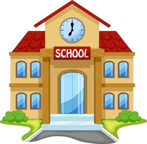 School building cartoon. Illustration of school building cartoon , #Aff, #building, #School, #cartoon, #school, #Illustration #ad Kids Going To School, School Site, Kids Reading Books, School Images, School Cartoon, School Clipart, Plots For Sale, Nursery School, Education Kindergarten