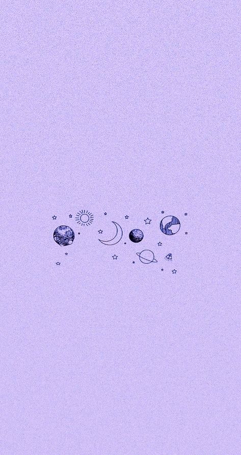 Aesthetic wallpaper with planets in lilac Purple Background, Planets, Instagram Photos, Stars, Purple, Blue, Instagram