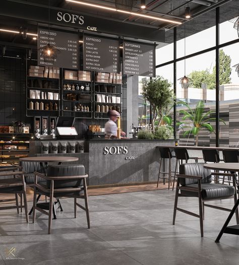 - SOF'S CAFE - The Clinic :: Behance Industrial Design Interior Cafe, Cafe Ideas Design, Industrial Coffee Shop, Cafe Bar Interior, Cafe Design Inspiration, Coffee Shop Concept, Modern Coffee Shop, Modern Restaurant Design, Industrial Cafe