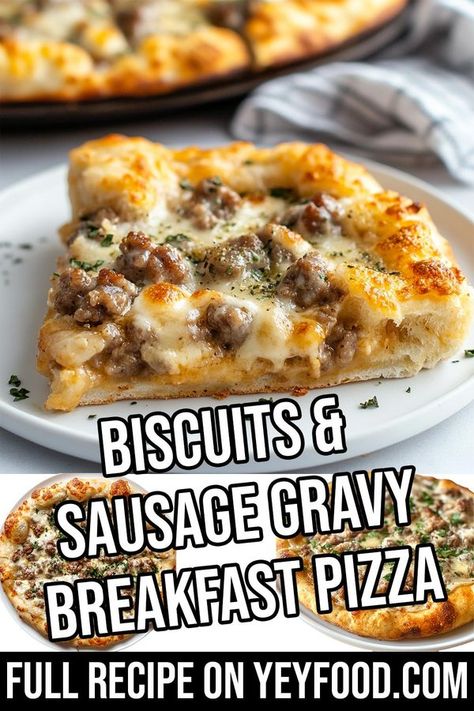 Biscuits & Gravy Breakfast Pizza, Sausage Gravy And Biscuits Pizza, Biscuit And Sausage Gravy Breakfast Pizza, Biscuit Sausage Gravy Pizza, Breakfast Sausage Biscuit Casserole, Breakfast Pizza Recipe Healthy, Biscuits & Sausage Gravy Breakfast Pizza, Breakfast Pizza Sausage Gravy, Sausage Breakfast Sandwich Recipes