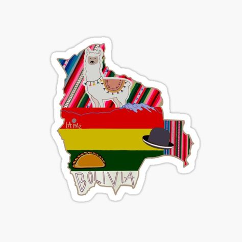 Bolivia Map, Bolivia Flag, National Symbols, Mexican Designs, Stickers For Sale, Cute Art Styles, Bolivia, Coat Of Arms, Llama